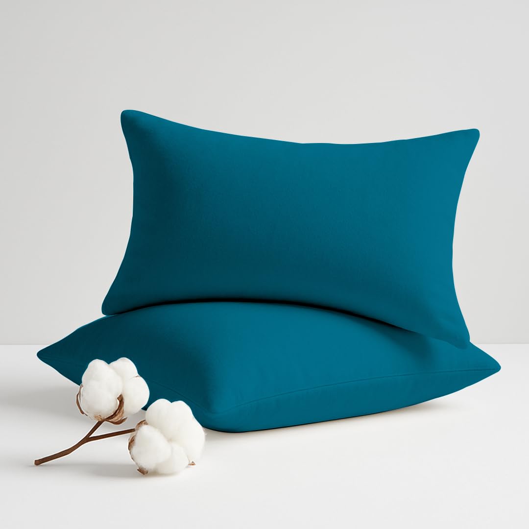 Egypto Teal 100% Brushed Cotton Soft And Cozy Flannelette Thermal Pillow Cases (, Pillowcase)