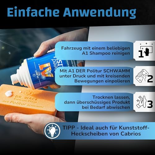 Dr. Wack – A1 Speed Polish – NEUE FORMEL 500 ml I Premium Auto-Politur mit Carnauba-Wachs I Noch...