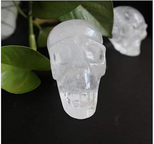 Miniatura 9 de Figura de calavera de cuarzo transparente de cuarzo curativo, estatua de sultura, calavera de piedra natural tallada grande para decoración del