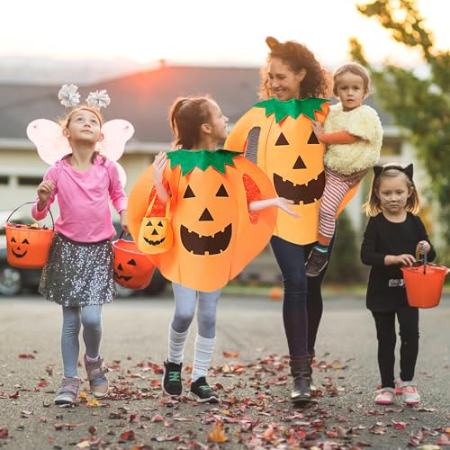 Clooouds 3Pcs Halloween Pumpkin Costume For Kids Children Halloween Pumpkin Cosplay Party Clothes With A Hat,A Bag thumb #2