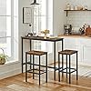VASAGLE Set Tavolo E Sgabelli Da Bar - Stile Industriale, Marrone E Nero | Per Cucina O Soggiorno - Foto 8