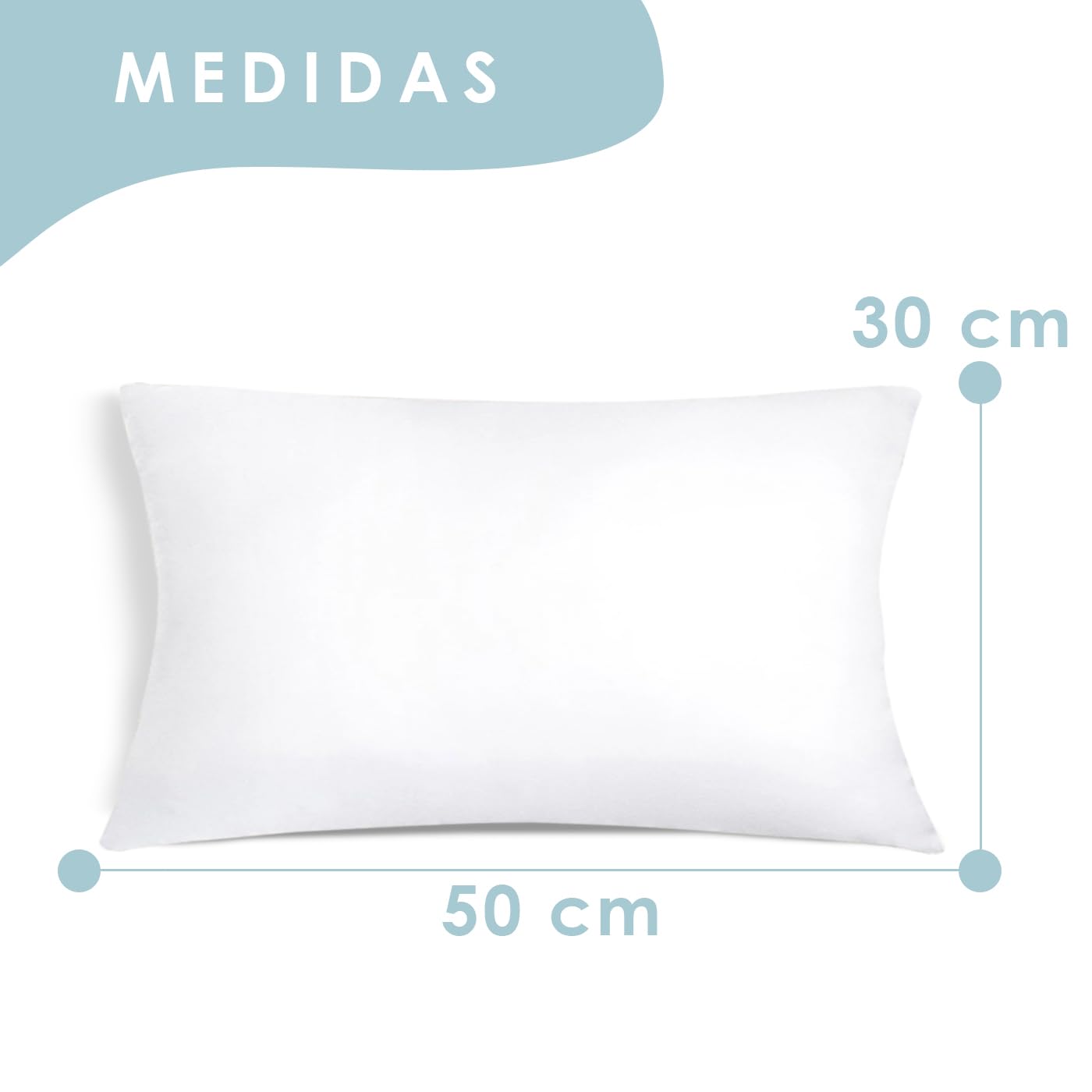 Aitsse- Relleno de Cojín de Fibra Hueca Siliconada de Alta Recuperación 2/4/6 Unidades, Suave, Mullido, Antialérgico. Cojín Decorativo para Casa, Dormitorio, Salón o Coche. (2, 30x50cm)