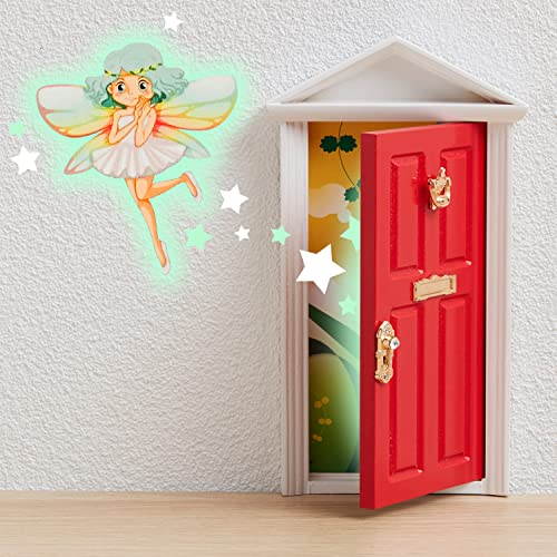 LA PUERTA MÁGICA Zahnfee Geschenke Mädchen Jungen Magische Tür Inkl. Grußkarte Zahnfee (DEUTSCH) milchzahndose Geschenk für Kinder Die Zahnfee Zimmer Wanddekoration Junge Mädchen