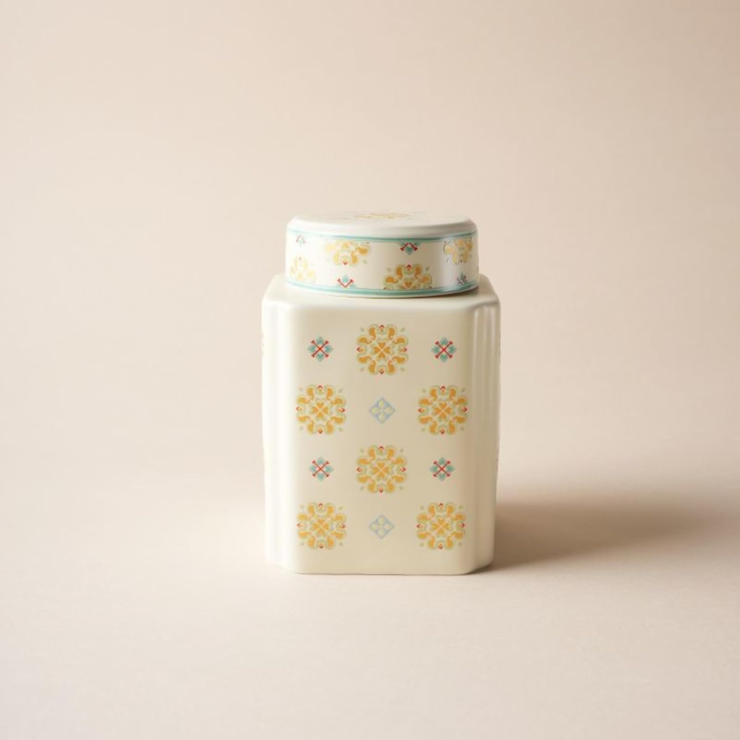 Chinese Style Ceramics Tea Canister, 600ml 20.4oz, Sealed Jar Storage Tank Home Tea Set Accessories