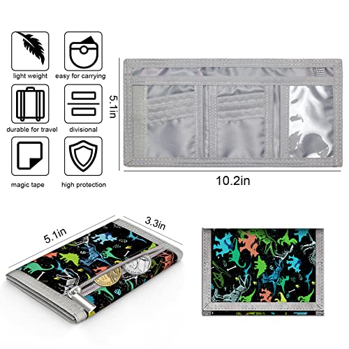 Artist's Dream Kids Wallet For Boys Girls- Kids Trifold Wallet Ages 4-18,Dinosaurs Wallet For Boys, Toddler Wallet With Coin Pocket And 8 Card Holders,Novelty Wallet For Childrens Birthday Gifts #TOP5