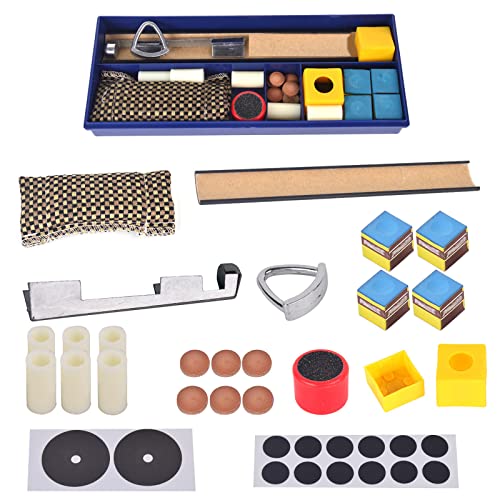 BILXXY Kit de réparation de Queue de Billard/Snooker/Piscine, Outil de Pointe de Queue de Billard Kit de Remplacement de tête de réparation de Pointe de Queue de Billard Accessoire d'entretien Cover