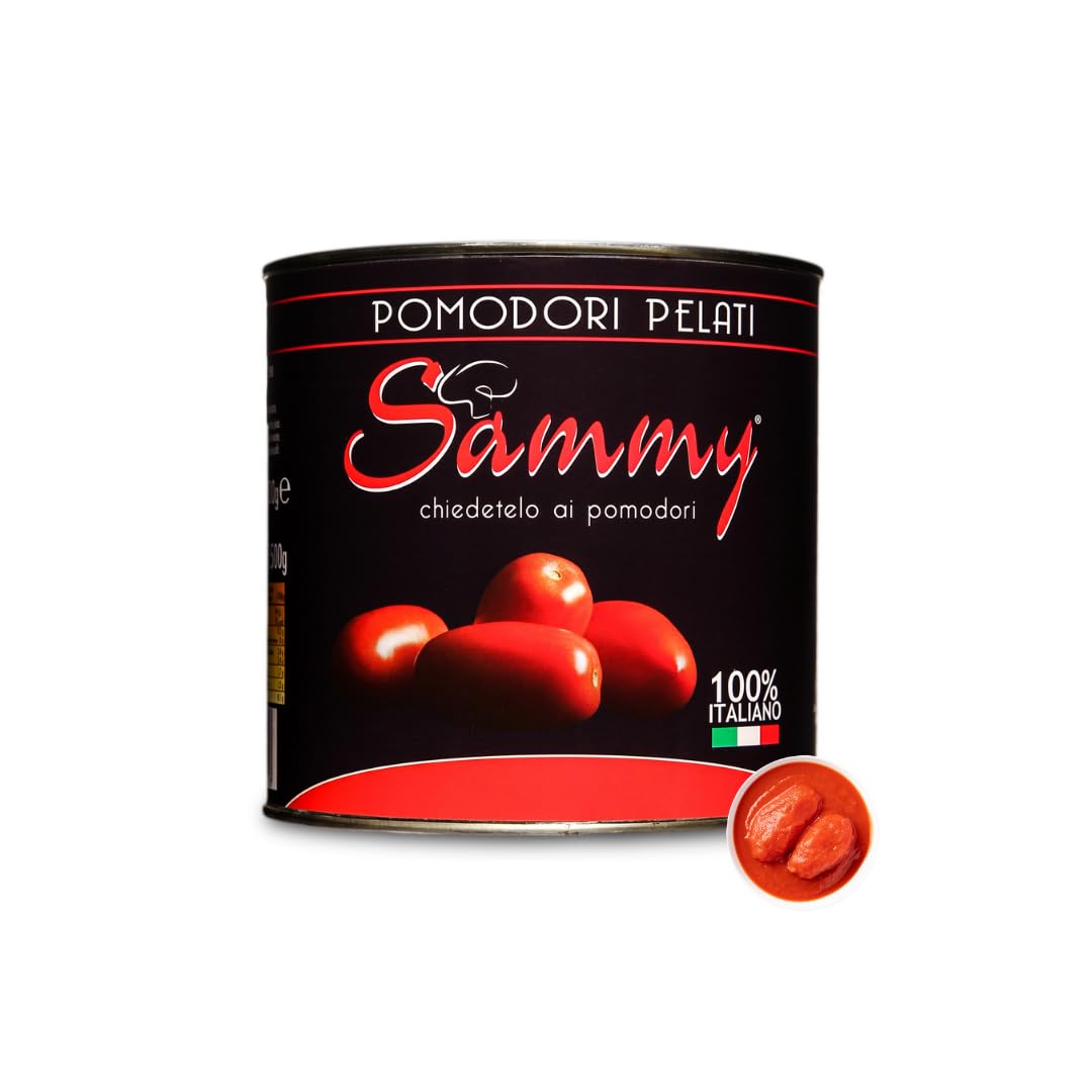 SAMMY - Pomodori Pelati, Ideali per Sughi e Ricette Gourmet, 100% Filiera Italiana, Gusto Dolce e Autentico, 6 Pezzi in Latta da 2500gr