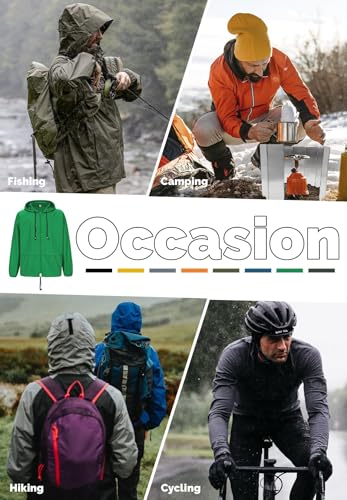 Image of Zando Packable Mens Rain Jacket Lightweight Raincoat Waterproof with Hood Outdoor Windbreaker Jacket Travel Rain Jackets