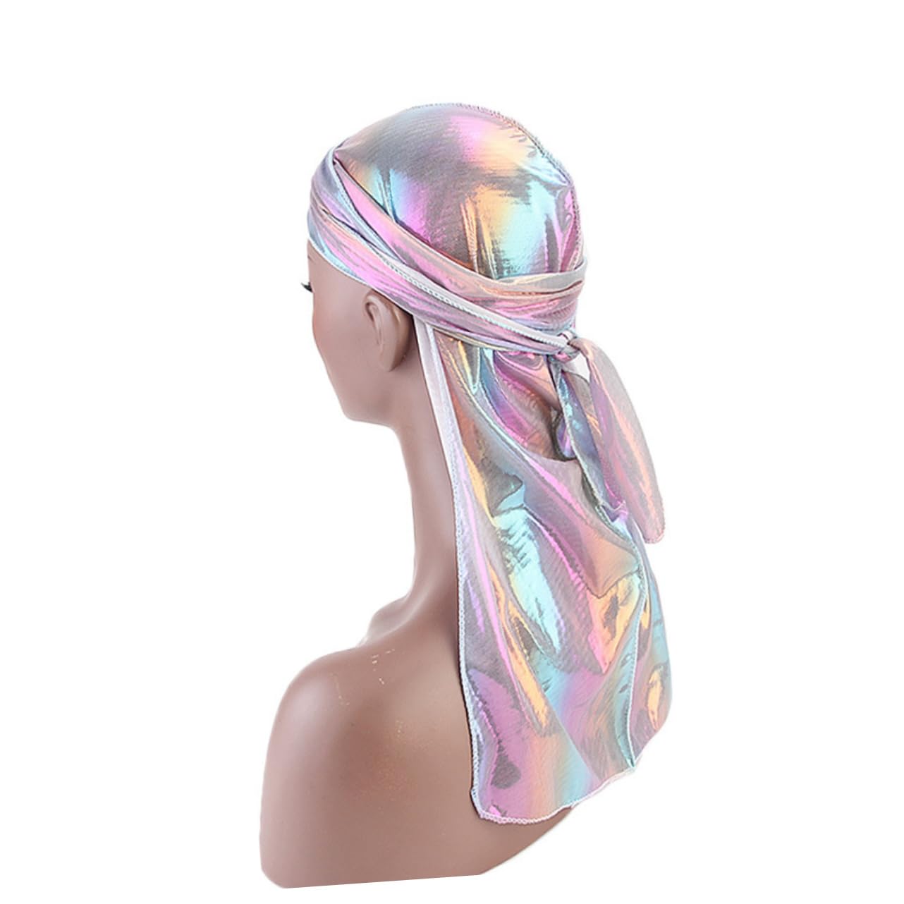 LIFKOME 9piezas Turbante Mujer De Tela Simulada De Seda Reflejada Para Casa y Exterior Azul y Dorado