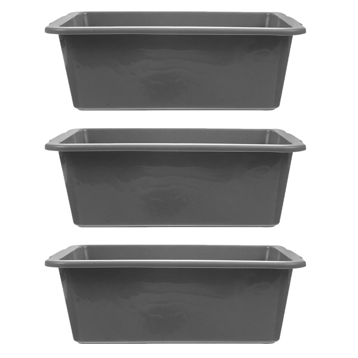 Contenitori Plastica Rettangolari per Lavaggio Stoviglie 34x23,8x10,9 Cm Set da 3, Vasche Multiuso Pp per Ristorazione e Conservazione Alimenti, Compatibili Carrelli Cucina
