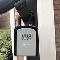 Vista 8 de Caja de cerradura de llave, caja de bloqueo de combinación con código para almacenamiento de llaves de casa, casillero combinado de puerta