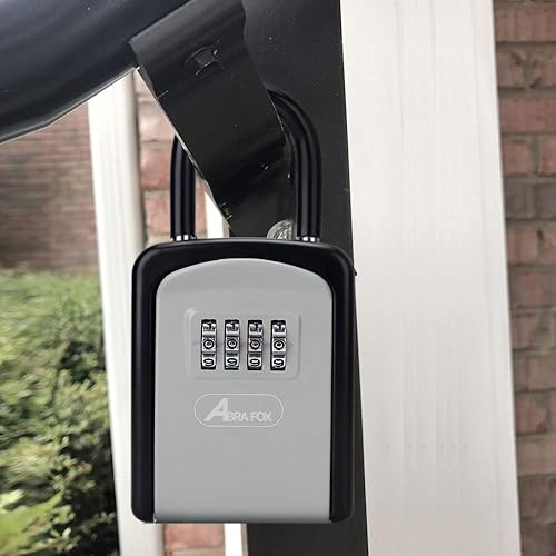 Miniatura 8 de Caja de cerradura de llave, caja de bloqueo de combinación con código para almacenamiento de llaves de casa, casillero combinado de puerta