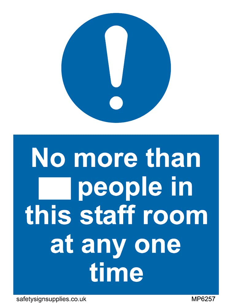 Pack of five - No more than xxx people in this staff room at any one time Sign - 75x100mm - A7P