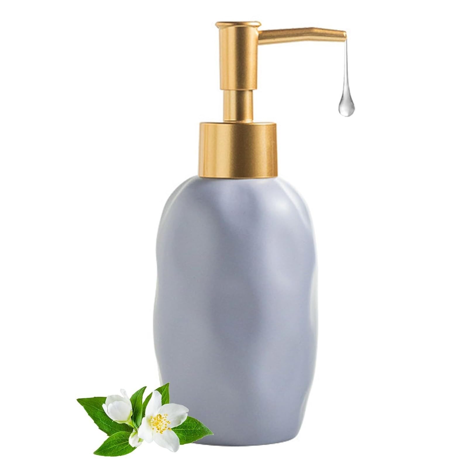 Empty Barthroom and Dish Ceramic Dispenser Kitchen Soap Decor for Counter(Purple)