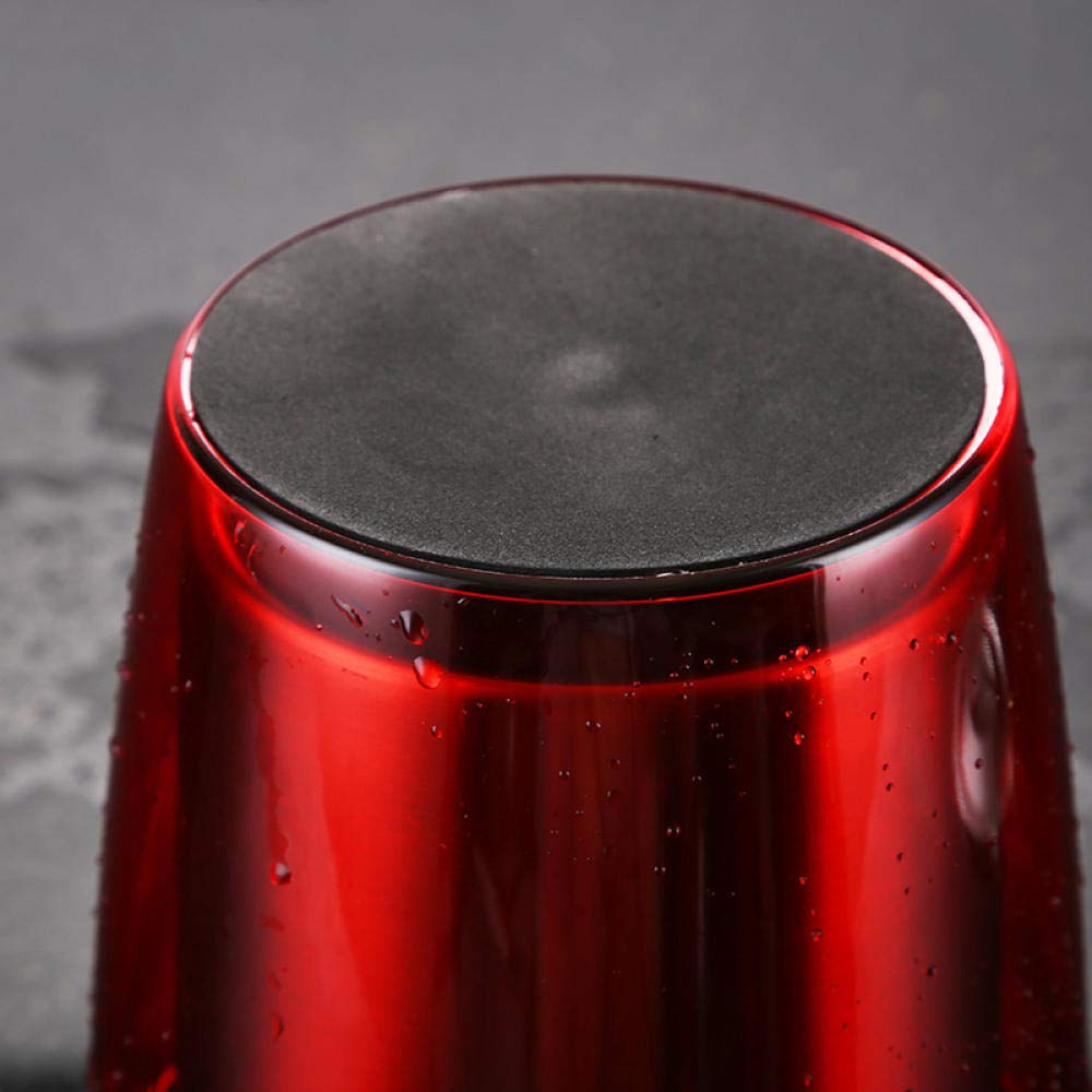 Edelstahl Dicken Eiskübel Rot,Sommer bar Eiseimer sektkühler eiswürfelbehälter mit Zange und Deckel Edelstahl Weinkühle Eiskübel