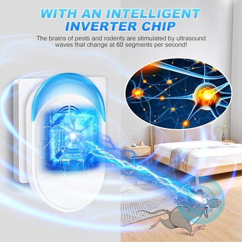 Image of 2026 Upgraded Version Ultrasonic Repeller 6 Packs, Indoor Ultrasonic Repellent Insect Defense for Bugs for Roach, Bugs,Pest,Rodent, Mouse, Ant, Mosquito, Mice, Spider, Electronic Plug in Pest Control