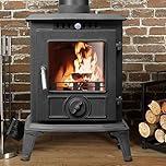NRG Defra 5KW Eco Design Stove MultiFuel Cast Iron Fireplace Portable Indoor Space Heater