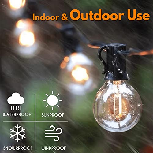 Outdoor String Lights Waterproof 25 Feet (Connectable Up To 700 Feet) G40 Globe String Lights With 25 Shatterproof Dimmable Led Bulbs Patio Lights For Outside Porch Backyard Balcony Deck Basement #TOP5