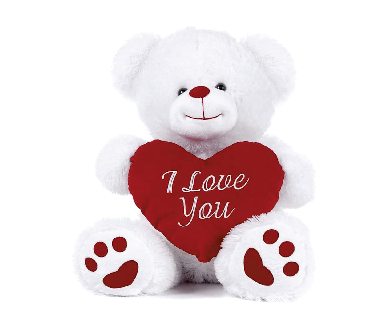 SAPPHIRE'S CHOICELove Heart Teddy Bear,Valentines day teddy bear,White Teddy Bear Perfect Love gifts for Valentines-Mothers Day- Anniversary and Wedding,Valentines teddy (White,8”)