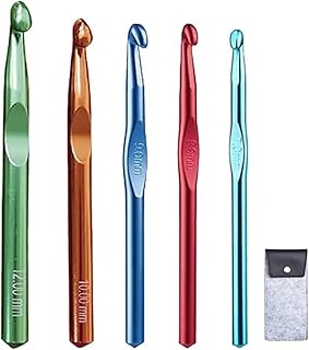 Large Size Aluminum Crochet Hooks Set 7.0mm 8.0mm 9.0mm 10.0mm 12.0mm (5 Standard Size)