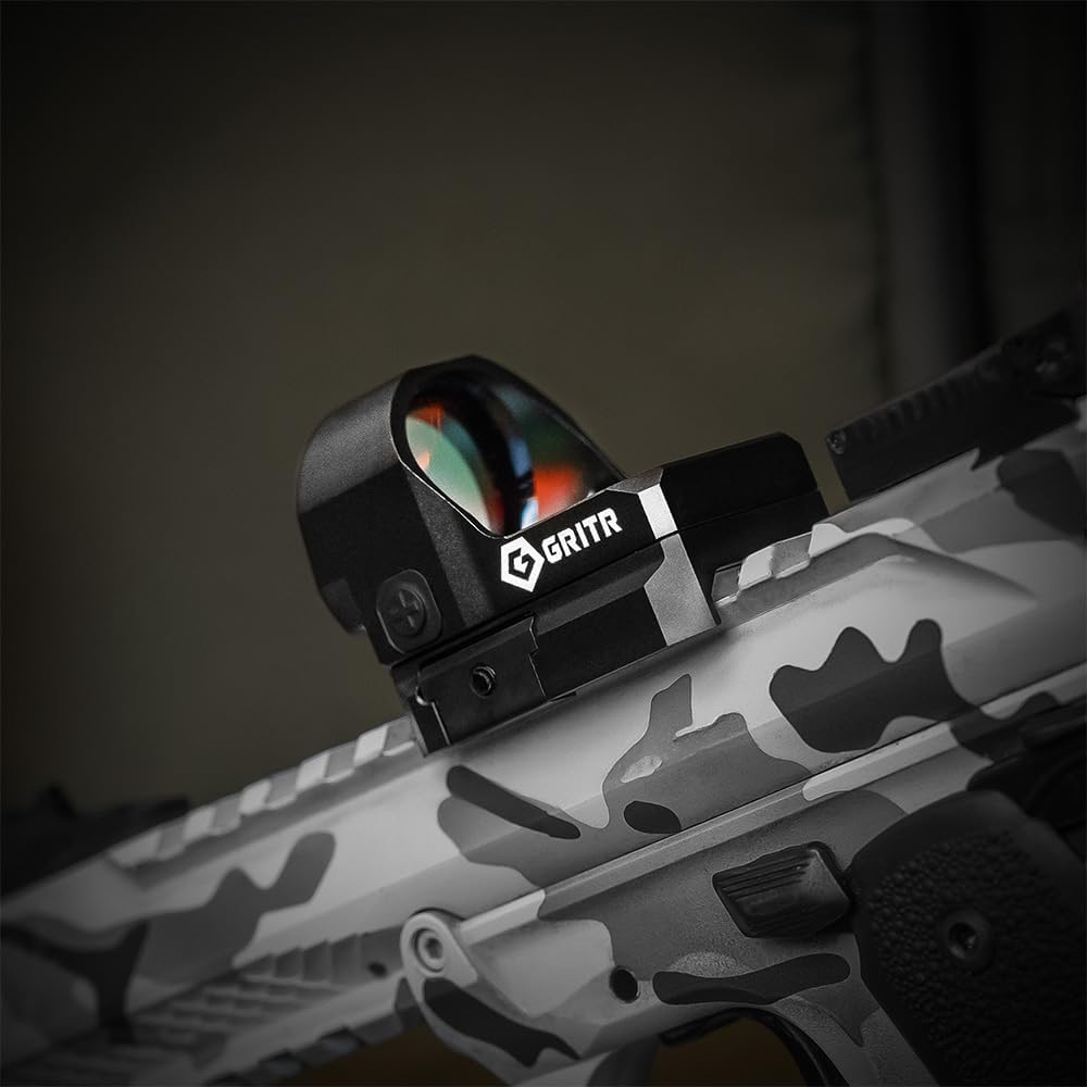 GRITR 3.0 MOA Single Handgun Red Dot Reticle Reflex Sight - Shotgun Red Dot w/Protective Cover, Torx Screws & Wrench, Cleaning Cloth - Parallax Free Aluminum Red Dot Sight for Rifle
