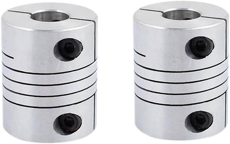 6mm/ 0.2 inch to 8mm/0.31 inch Shaft Coupling 30mm/1.18inch Length 25mm/0.98inch Diameter Stepper Motor Coupler Aluminum Alloy Joint Connector for 3D Printer CNC Machine DIY Encoder 2pcs