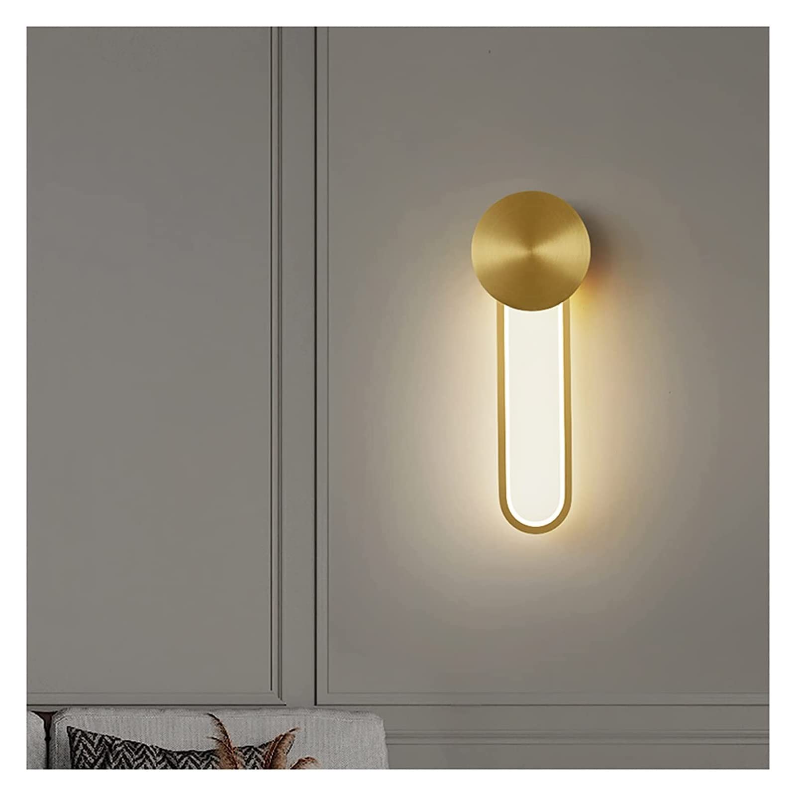 ZTCHSENZT Wall Lamp Light Copper Bedroom Bedside Lamp Modern Minimalist Creative Living Room Background Wall Aisle Minimalist Light Luxury Wall Light
