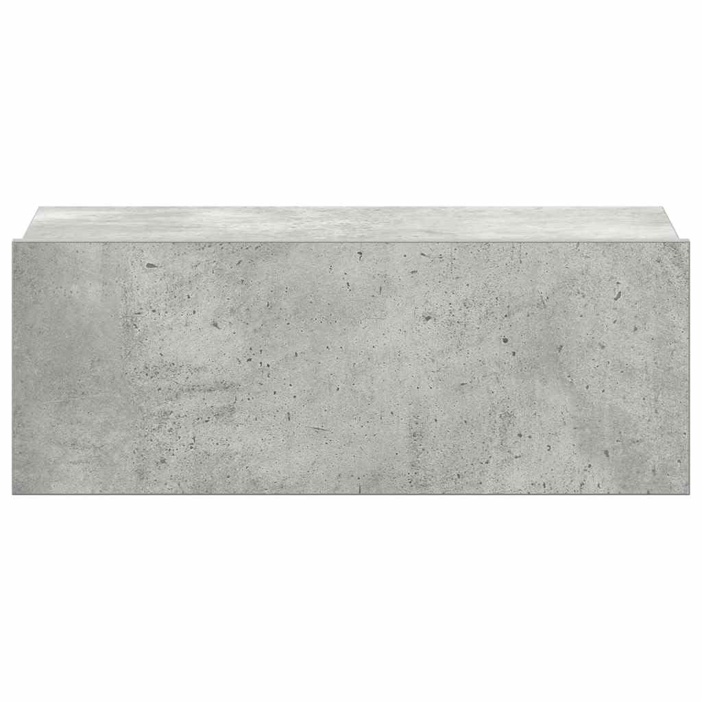 2 comodini sospesi, grigio cemento, 40 x 30 x 15 cm, materiale in legno, comodini da parete sospesi, per camera da letto, pratico tavolino