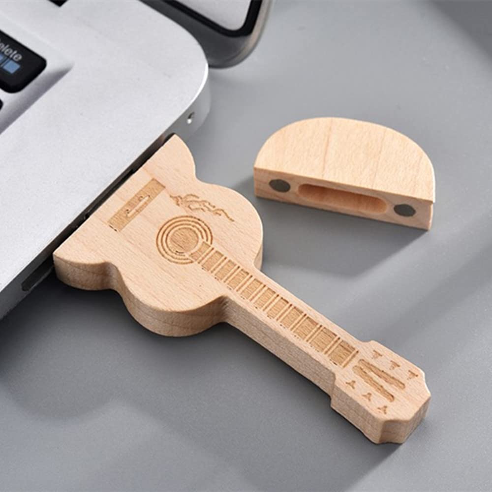Chiavetta USB 3.0 da 64 GB a forma di chitarra, in legno d'acero, 64 GB, confezione da 10
