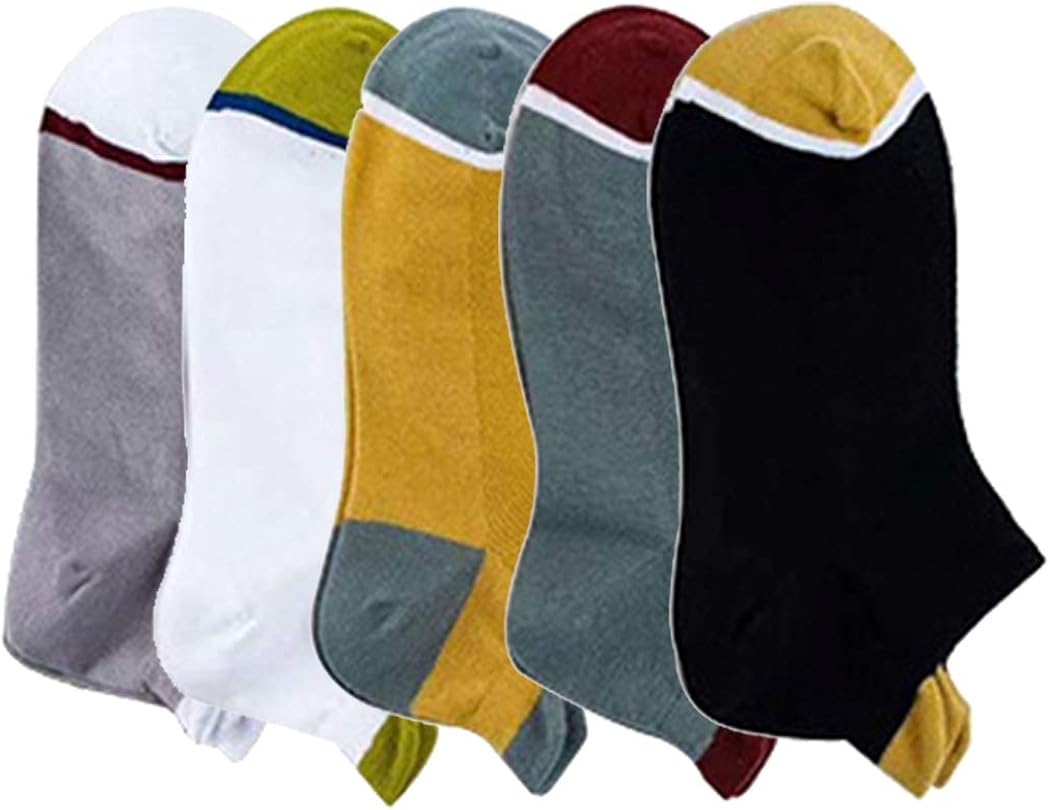 COSYOO 5 PCS Athletic Tab Socks Low Cut Cotton Sport Socks Breathable