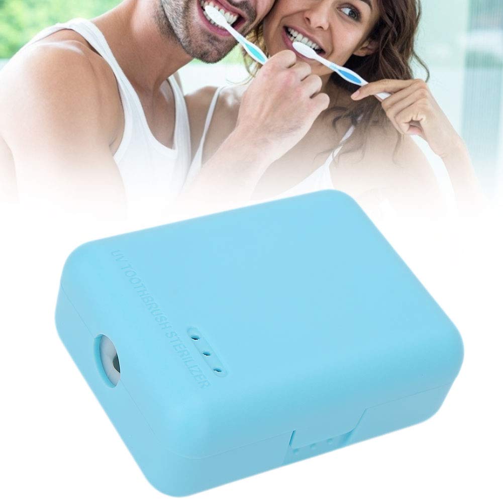 Désinfectant de brosse à dents, désinfecteur UV portatif montable de stérilisateur de tête de brosse à dents(bleu)
