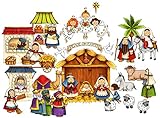 Nativity Scene Felt Figures for Flannel Board Stories Birth of Jesus Christmas- Precut & Ready to Use