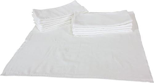 OsoCozy Pañales de tela plana blanqueada con diseño de pájaro (1 docena) - 27.5 x 30.5 pulgadas, pañales de tela plana de una capa hechos de algodón