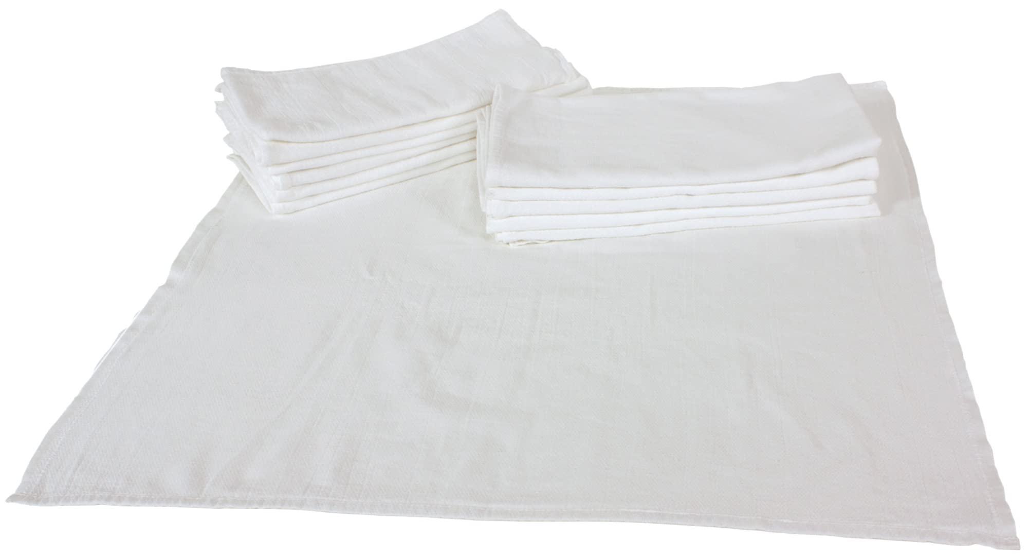 OsoCozy Bleached Birdseye Flat Cloth Diapers (1 Dozen) - 27.5 x 30.5 Inches, One-Layer Flat Cloth Baby Nappies Made of Soft, Durable 100% Birdseye Weave Cotton