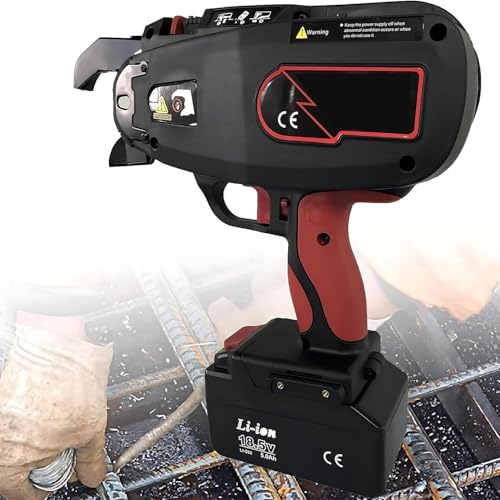 Image of Automatic Rebar Tying Tool, Reinforcing Steel Strapping Kit, 4-45mm Machine with 2 18.5V Battery, Tie Gun Electric Binding for Reinforced Concrete
