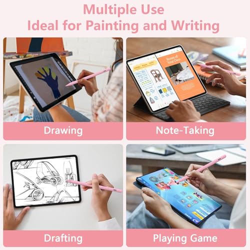 KARFUN Tablet Stift für Android,Stylus Pen Kompatibel mit iPhone/Samsung/Huawei/Lenovo/XiaoMi Tablet, Verbesserte Präzision,15 Minuten Schnellladeleistung und Neigungssensitivität Stylus (Rosa)