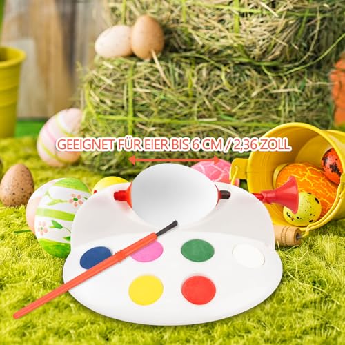 Lefeesiam Eier Bemalen Maschine – 1 Eiermalmaschine mit 6 Farben & Pinsel, DIY Ostergeschenke, kreatives Osterbasteln für zu Hause,Geeignet für Eier bis 6 cm / 2,36 Zoll