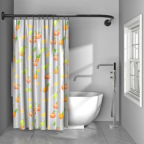 Misounda Shower Curtain Rail L Shape, Stainless Steel Shower Rail 75-170 cm, Adjustable Shower Pole with Stainless Rings - Image 4