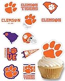 Clemson Cupcake Topper Party Supplies for Football, Birthday, Graduation Party Decorations (24 Pieces) (Clemson Tigers)