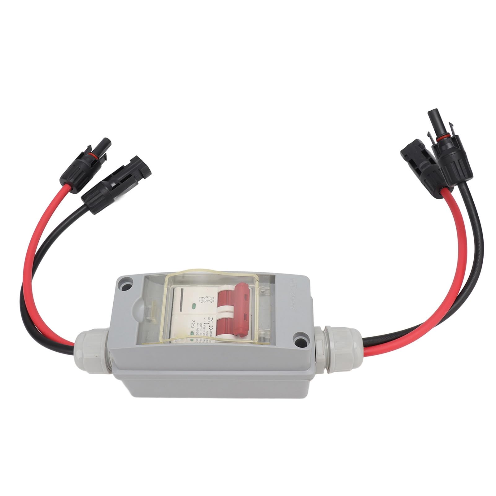 Wyłącznik Automatyczny MCB 2P DC 500V 32A z Odłącznikiem i Wodoodporną Skrzynką Rozdzielczą IP65, Kablem i Złączem PV dla Systemów Fotowoltaicznych