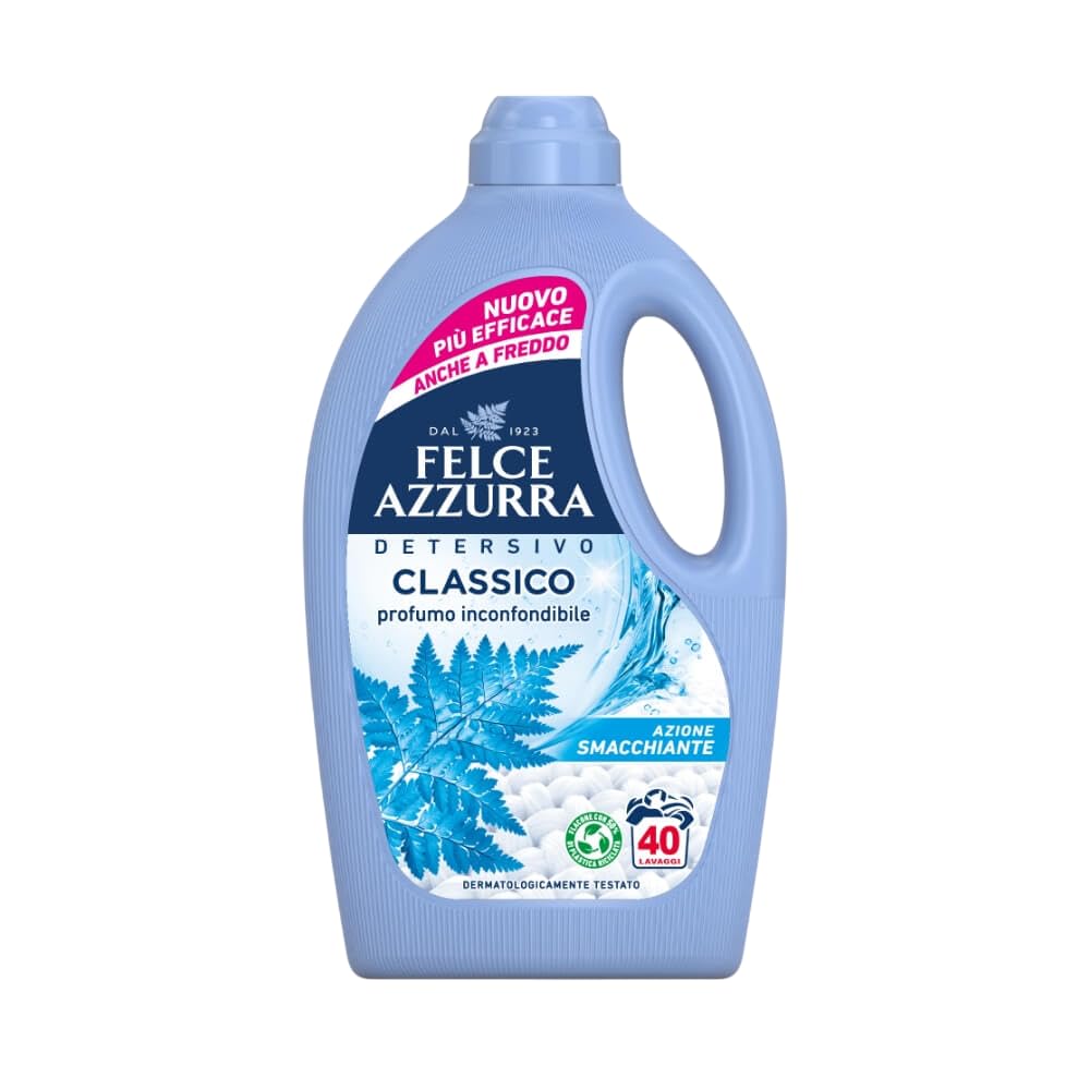 Felce Azzurra - Detersivo liquido per lavatrice, confezione di prova, 6 x 1595 ml, 40 lavaggi, 3 diverse fragranze + portachiavi Beni Culinari gratuito