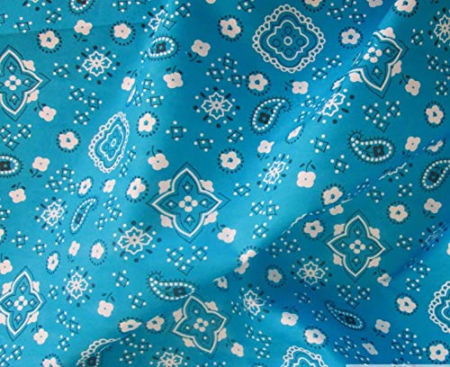 Premium Bandana Print Poly Cotton Fabric – 58" Wide, Soft, Breathable, and Durable for Apparel, Crafts, and DIY Projects