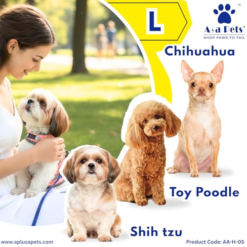 Image of A+a Pets' Retro Vest Harness & Leash Set | No Pull, No Escape, Breathable, Cute Combo for Puppies, Small Dogs, Cats (Comic, L)