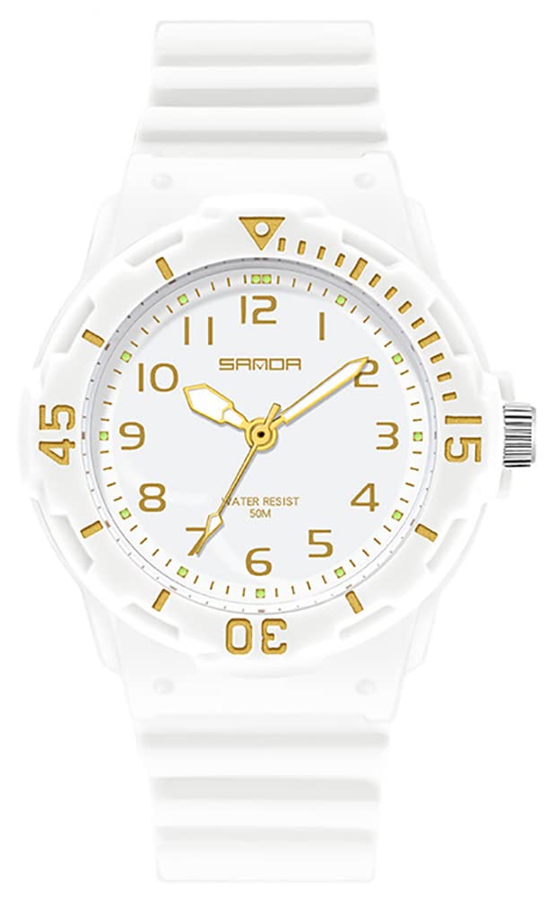 GosasaWomen's Watch Outdoor Sport Ladies Watch Rotating Bezel Case Elegant Watches Resin Fashion Waterproof Watches Minimalist Simple Casual Quartz Wristwatch for Ladies Girls Watches