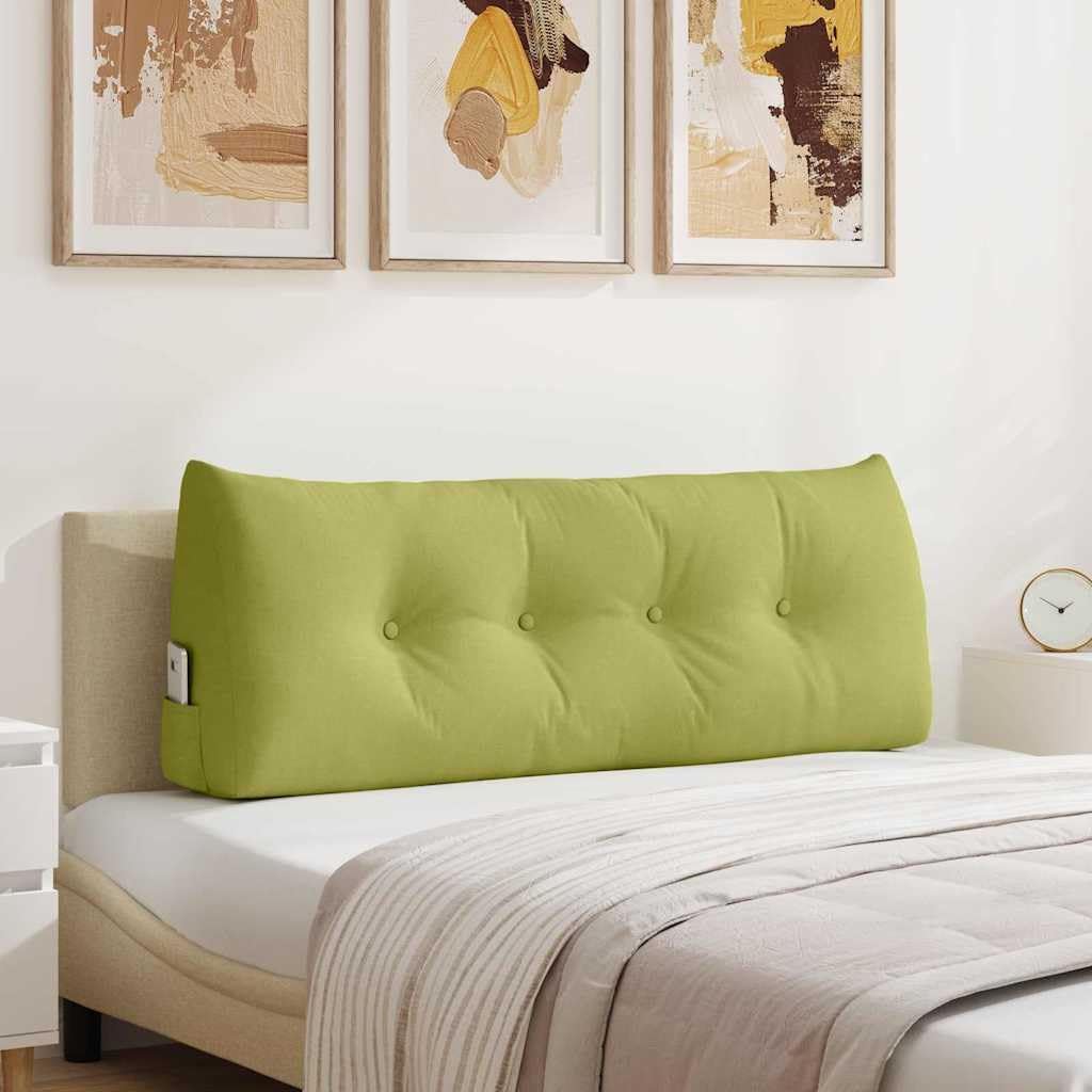 Cojín de respaldo verde claro de tela 120 x 24 x 50 cm, acolchado ergonómico para sofá y cama con relleno de poliéster para posiciones cómodas de sentarse y tumbarse