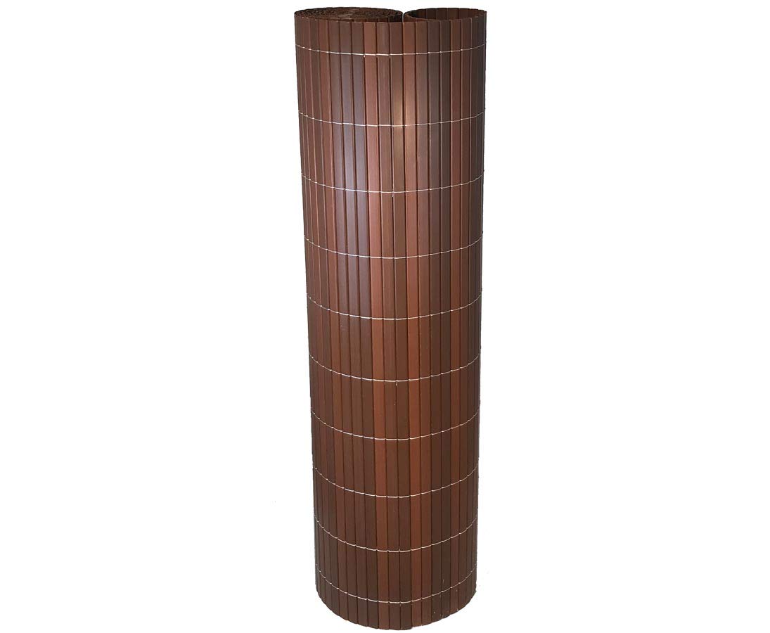 bambus-discount.com Osłona na taras Sylt o wymiarach 140 x 300 cm, brązowy orzechowy – mata maskująca z PCW, balkon mata z tworzywa sztucznego, 1,4 m x 3 m