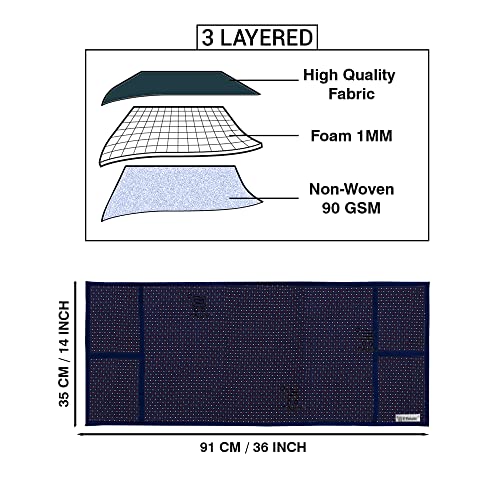 Image of Polyester 3-Layered Microwave Oven Top Cover With 4 Utility Pockets Suitable for Upto 30 Liter (Size-36x14 Inches Inches,Color- Purple)