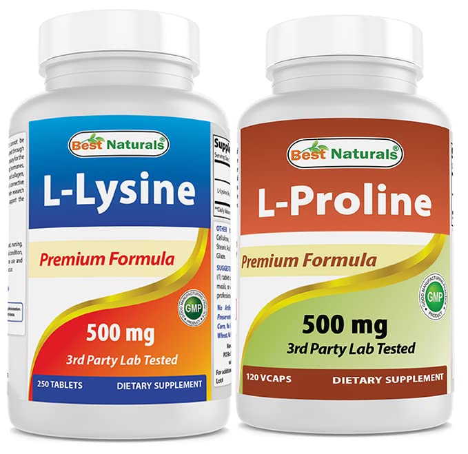 L-Lysine 500 mg & L-proline 500 mg