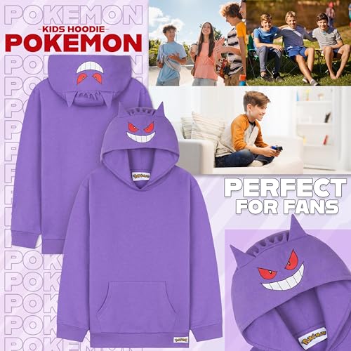 Image of Pokemon Hoodie for Boys & Teens Hooded Sweatshirt Warm Anime Pikachu Sweater