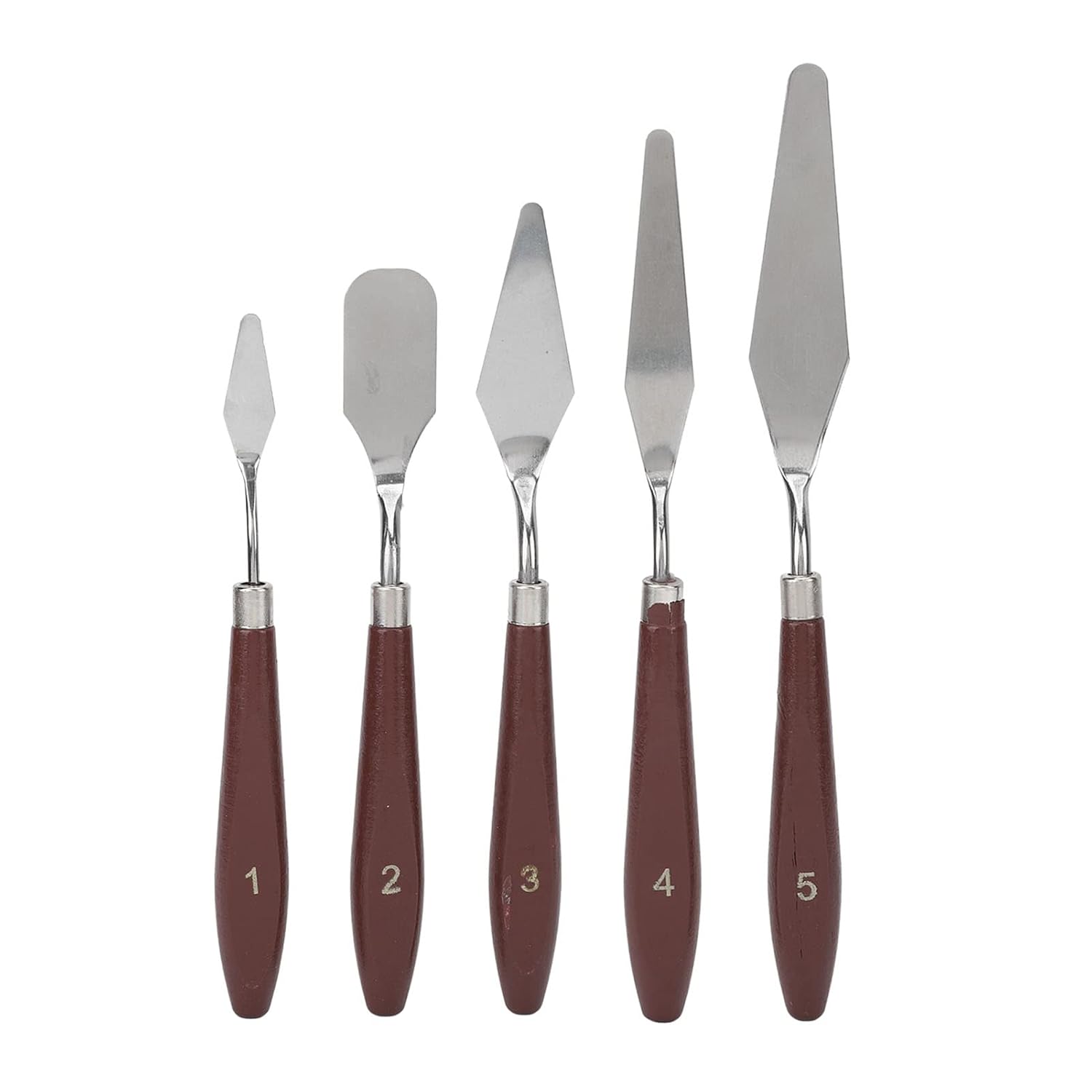 5Pcs Spatulas Metal Spatulas with Wooden Handle, Metal